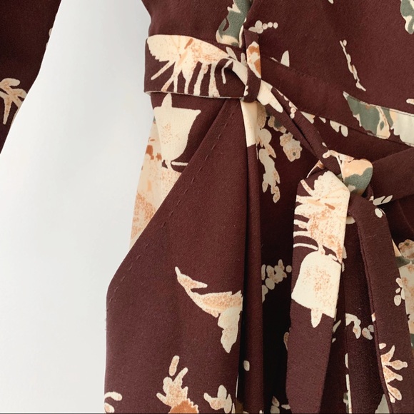 Aritzia Wilfred Burgundy Floral Dress - Size 2 - Picture 9 of 12
